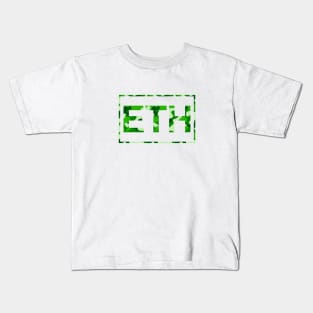 Ethereum Green Camo Kids T-Shirt